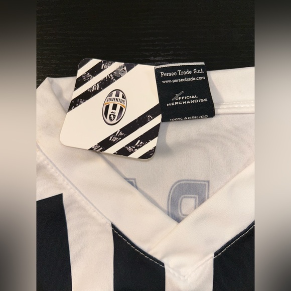 Official Juventus FC Morata #9 Jeep YOUTH Jersey Black White With Tags Sz XL - Picture 5 of 7